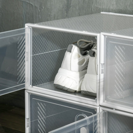Schuhregal aus transparentem Kunststoff - rechteckiges Regal mit 8 Fächern