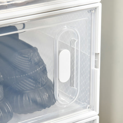 Schuhregal aus transparentem Kunststoff - rechteckiges Regal mit 8 Fächern