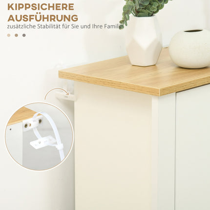 Schuhschrank Weiß & Natur – Platz für 18 Paar, platzsparend