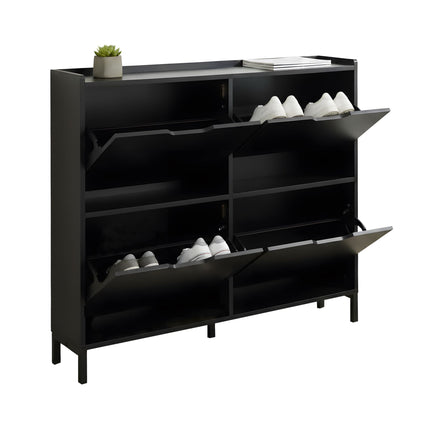 Schuhschrank, schmal, 4 Fächer, fasst 16 Paar