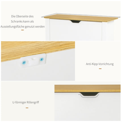 Platzsparender Schuhschrank, weiß & natur, für 12 Paar Schuhe