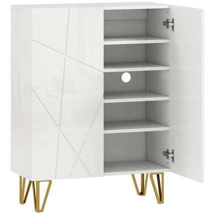 Schuhschrank mit verstellbaren Einlegeböden, Weiß, 72 x 31,5 x 95 cm