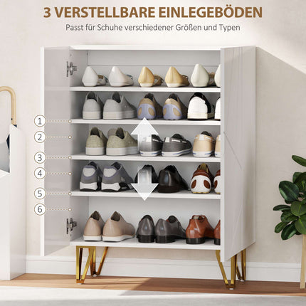 Schuhschrank mit verstellbaren Einlegeböden, Weiß, 72 x 31,5 x 95 cm