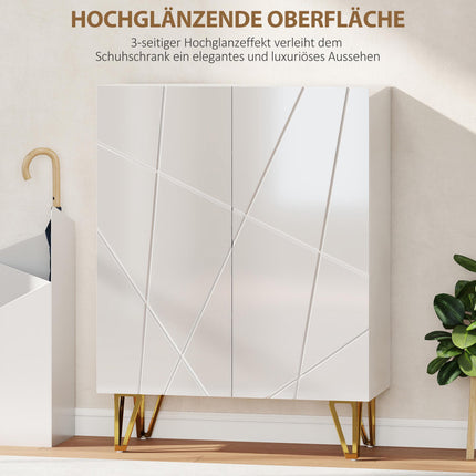 Schuhschrank mit verstellbaren Einlegeböden, Weiß, 72 x 31,5 x 95 cm