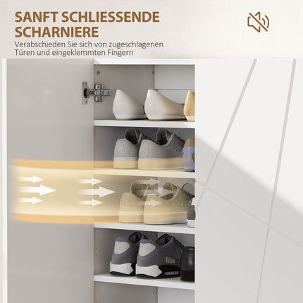 Schuhschrank mit verstellbaren Einlegeböden, Weiß, 72 x 31,5 x 95 cm