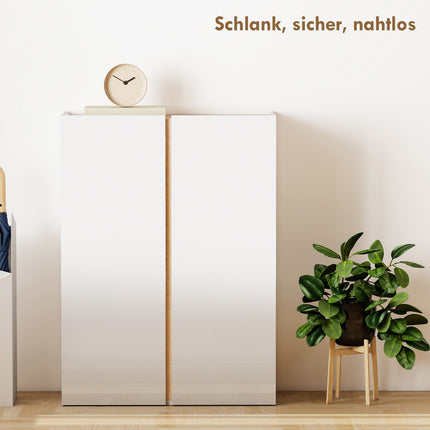 Schuhschrank mit Soft-Close, 6 Etagen, für 18 Paar, Weiß