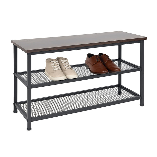 Shoe Rack, 2-Tier Metal, Holds 6 Pairs