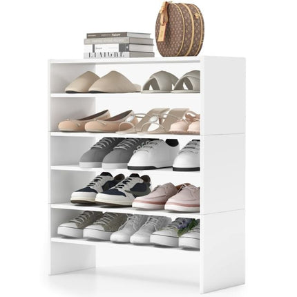 Schuhregal 78 cm, stapelbar, 3-teilig, 2 Etagen, Weiß