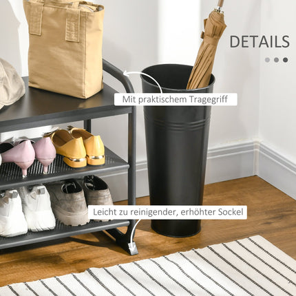 Schuhbank im Industrial Style, 2-stufig, Stahl, Schwarz, Platz für 6 Paar