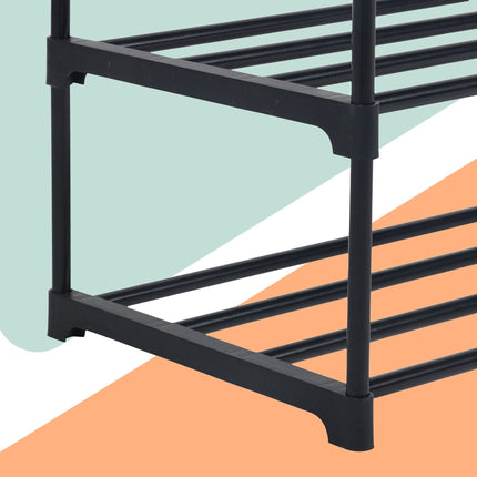 Shoe Rack, Slim Metal, Tool-Free Snap-Fit Assembly
