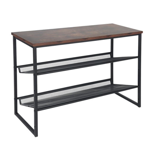 Shoe Rack with Adjustable Metal Shelves
