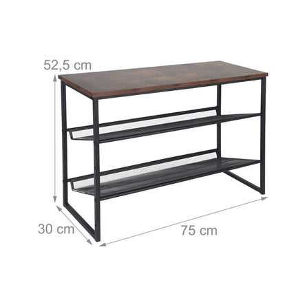 Shoe Rack with Adjustable Metal Shelves