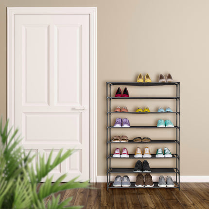 Schuhregal mit Stoffablagen, platzsparendes Design