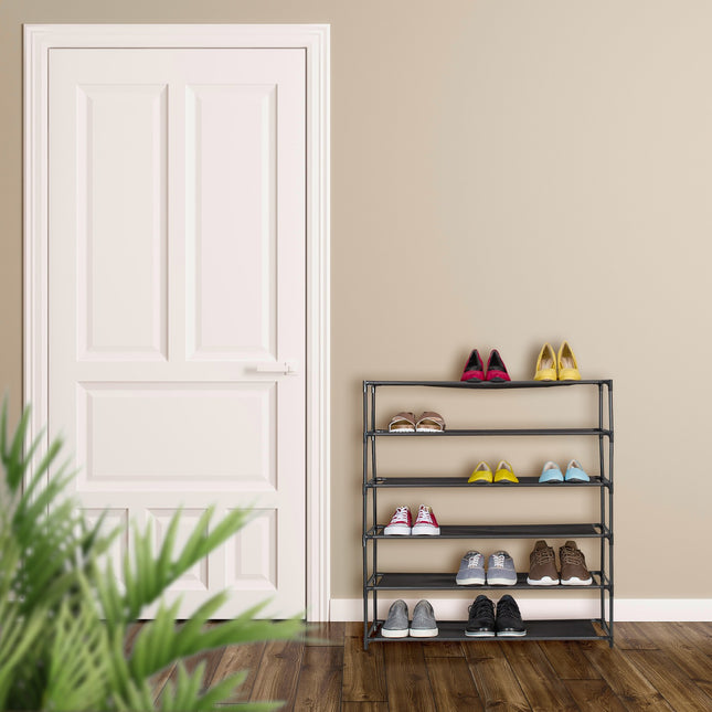 Shoe Rack with Fabric Shelves, Space-Saving Design
