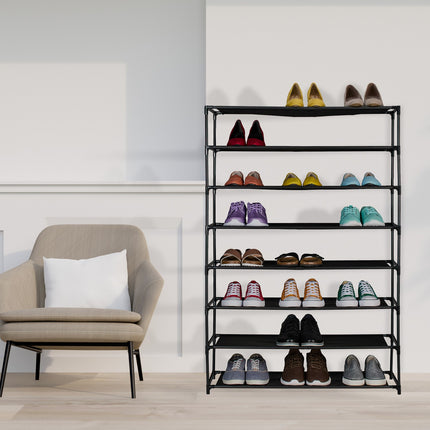 Schuhregal mit Stoffablagen, platzsparendes Design
