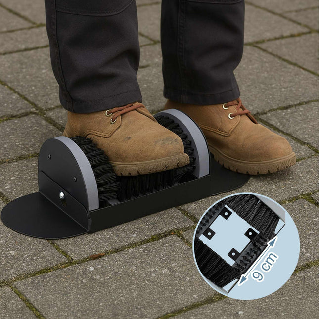 Schuhbürste mit Rundum-Bürsten für Arbeitsstiefel
