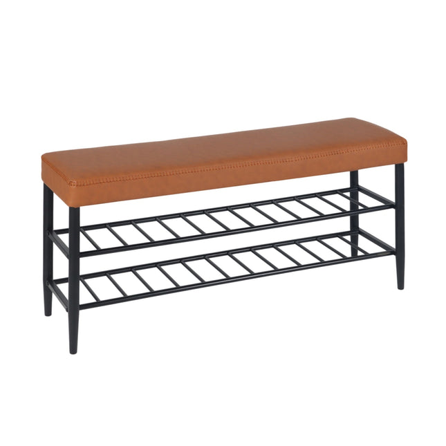 Schoenenopbergbank, kunstleer, 2 planken
