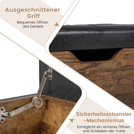 Shoe Storage Bench with Cushion, 2 Drawers, Adjustable Feet