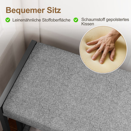 Schuhbank mit Kissen, 3-stöckig, Grau