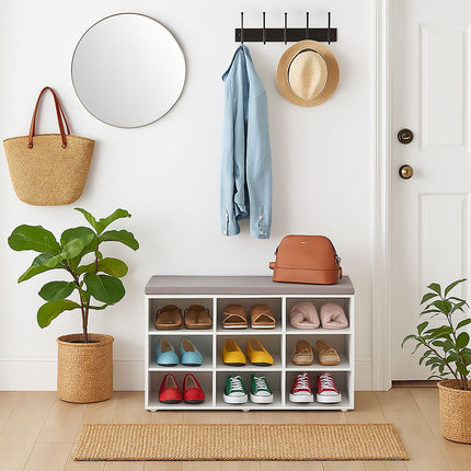 Shoe Storage Bench with Padded Seat