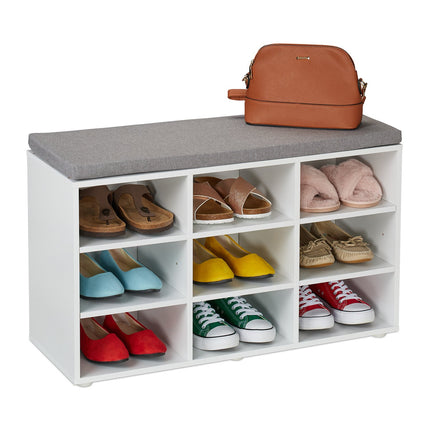Shoe Storage Bench with Padded Seat