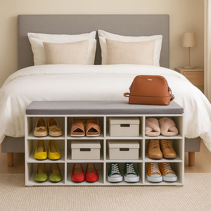 Shoe Storage Bench with Padded Seat