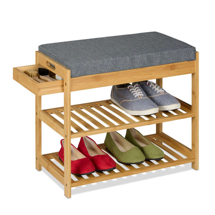 Banc à chaussures avec siège et tiroir