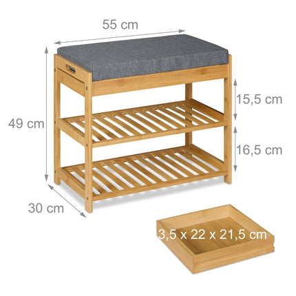 Banc à chaussures avec siège et tiroir