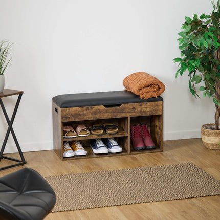 Schuhbank mit Sitzfläche und Ablage