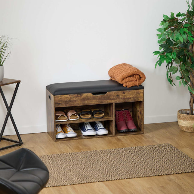 Schuhbank mit Sitzfläche und Ablage