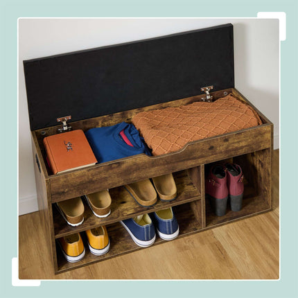 Schuhbank mit Sitzfläche und Ablage