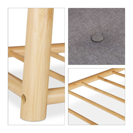 Banc à chaussures avec assise et espace de rangement