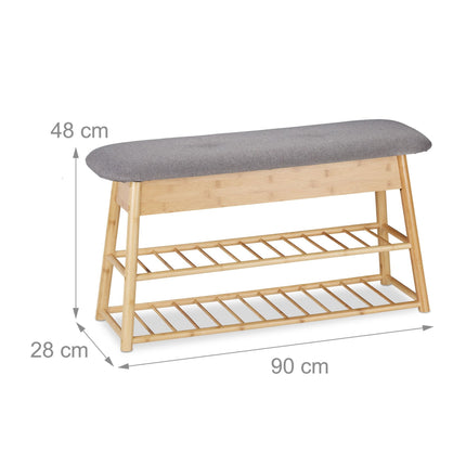 Banc à chaussures avec assise et espace de rangement