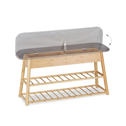 Banc à chaussures avec assise et espace de rangement