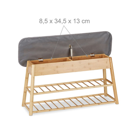 Banc à chaussures avec assise et espace de rangement