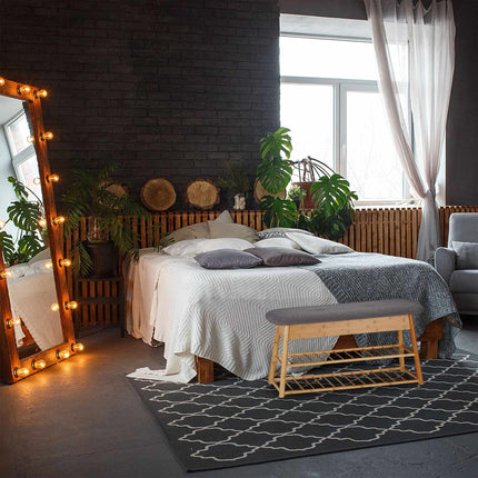 Banc à chaussures avec assise et espace de rangement