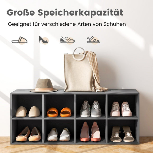 Shoe bench with seat shoe rack made of wood 230 kg load capacity 102 x 30 x 41 cm grey