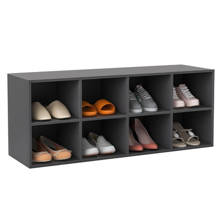 Schuhbank mit Sitzfläche Schuhregal aus Holz 230 kg belastbar 102 x 30 x 41 cm grau
