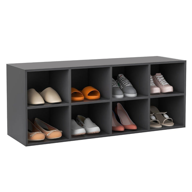 Shoe bench with seat shoe rack made of wood 230 kg load capacity 102 x 30 x 41 cm grey