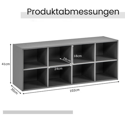 Schuhbank mit Sitzfläche Schuhregal aus Holz 230 kg belastbar 102 x 30 x 41 cm grau