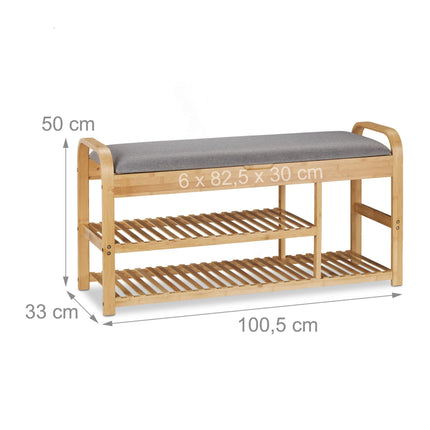 Shoe bench with storage