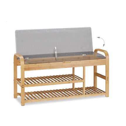 Shoe bench with storage
