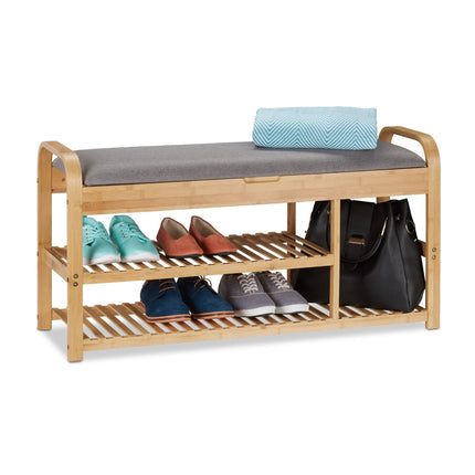 Shoe bench with storage