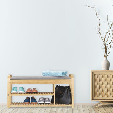 Shoe bench with storage
