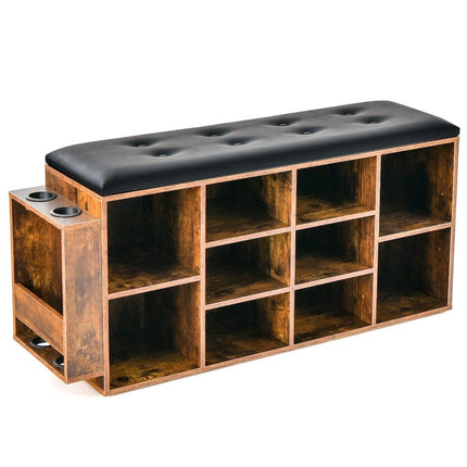 Schuhbank mit Schirmständer Eingangsbank mit verstellbarem Regal 110 x 30 x 52 cm