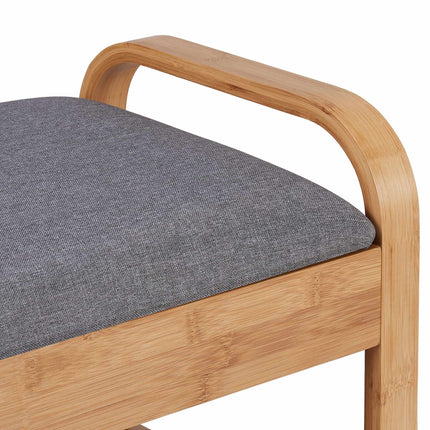 Shoe bench with upholstered seat