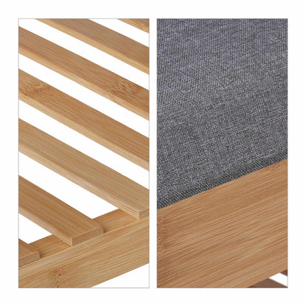 Shoe bench with upholstered seat