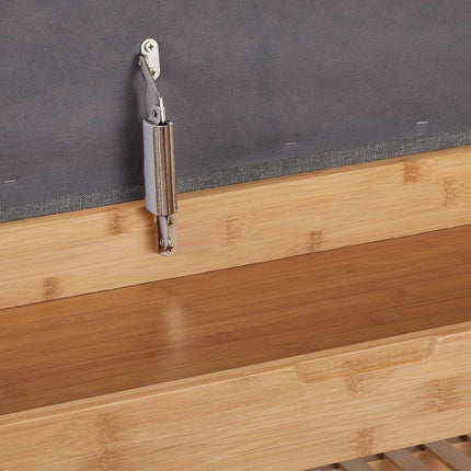 Shoe bench with upholstered seat