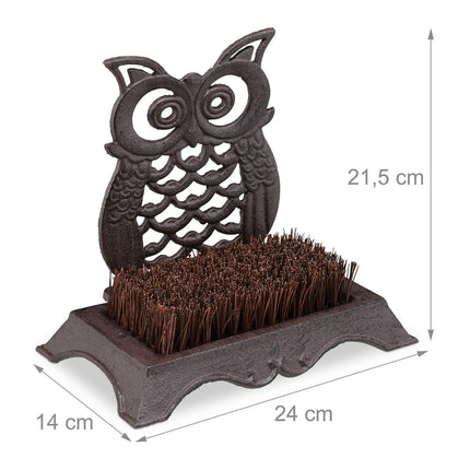 Shoe brush in cast iron with animal motifs