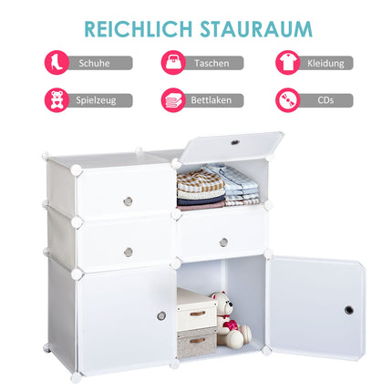 Schuhschrank mit Aufbewahrungsschubladen, Kunststoff & Stahl, weiß 75x37x73cm